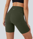 Halara UltraSculpt™ High Waisted Butt Lifting Tummy Control Pocket Shaping Training Biker Shorts 7'' - Deep Woodland Green
