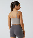 Basic Padded Workout Cropped Low Support Tank Top A-D Cups - Dove