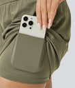 SoftlyZero™ Airy Super High Waisted 2-in-1  Cool Touch Yoga Shorts 5'' with Pockets-Longer Length - Withered Green