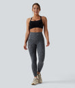 Halara UltraSculpt™ Leopard Print High Waisted Tummy Control Yoga Leggings with Pockets - Charcoal Mist Leopard