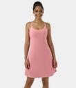 SoftlyZero™ Airy Cut Out 2-in-1 Pocket Cool Touch Longer Active Dress-UPF50+ - Rose Pink