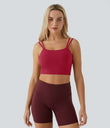 Double Straps Cropped Yoga Tank Top - Scarlet Sage