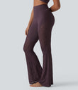 Halara UltraSculpt™ High Waisted Tummy Control Contrast Lace Yoga Flare Leggings with Pocket - Night's Purple