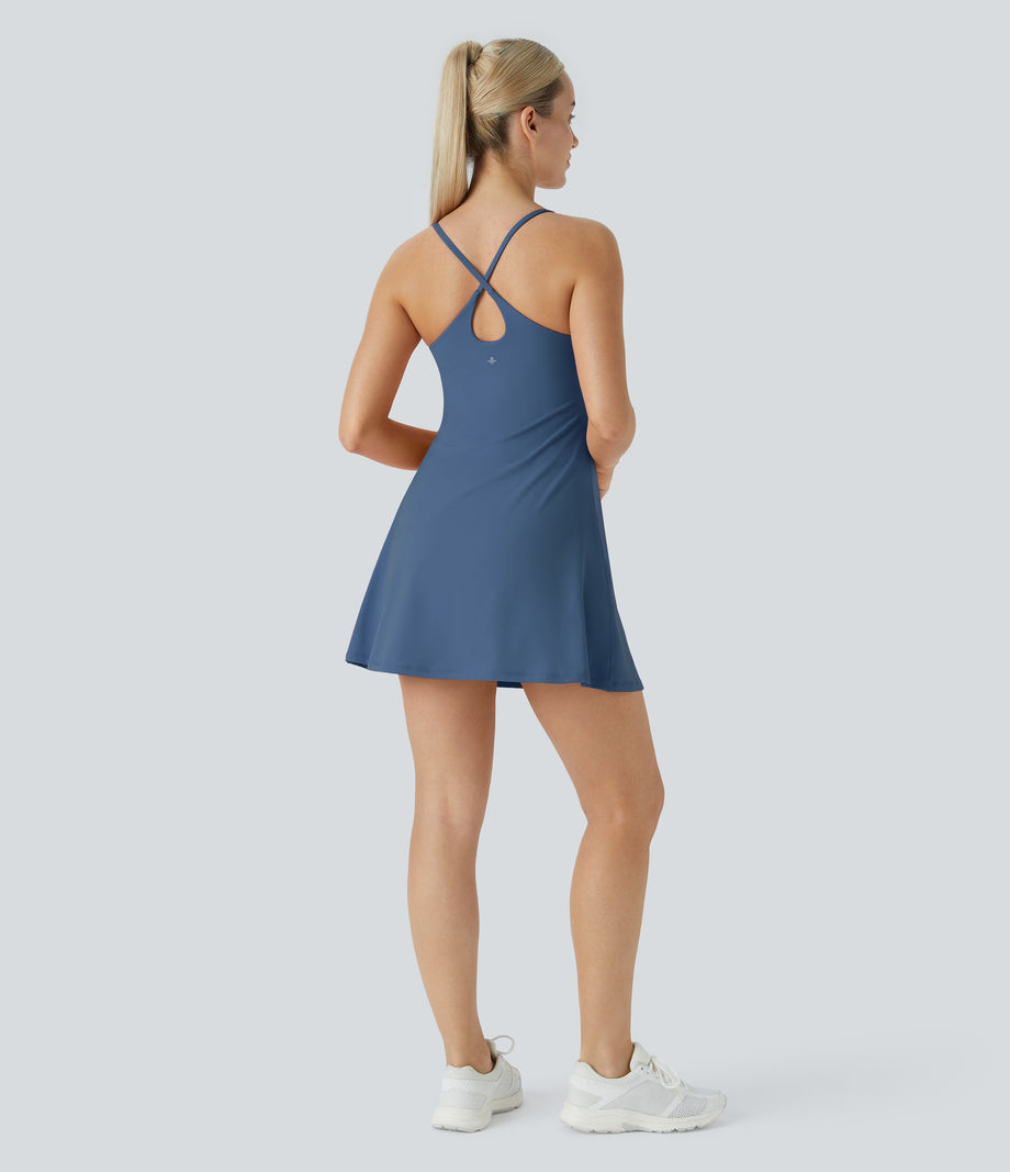 SoftlyZero™ Plush Backless Active Dress - Dark Turquoise