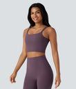 Halara UltraSculpt™ Double Straps Twisted Backless Cropped Yoga Tank Top - Night's Purple