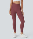OneForm Seamless Flow High Waisted Ruched 7/8 Yoga Leggings - Apple Butter