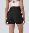 SoftlyZero™ Airy Super High Waisted 2-in-1 Cool Touch Yoga Shorts 5'' with Pockets - Black