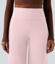 DayStretch High Waisted Tummy Control Wide Leg Baggy Yoga Pants with Pockets - Primrose Pink