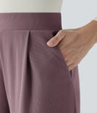 Halara Flex™ High Waisted Body Sculpt Waist-Slimming Pocket Wide Leg Micro Waffle Work Pants - Dark Plum