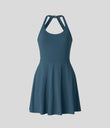Backless Twisted Active Dress - Majolica Blue