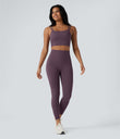Halara UltraSculpt™ Double Straps Twisted Backless Cropped Yoga Tank Top - Night's Purple
