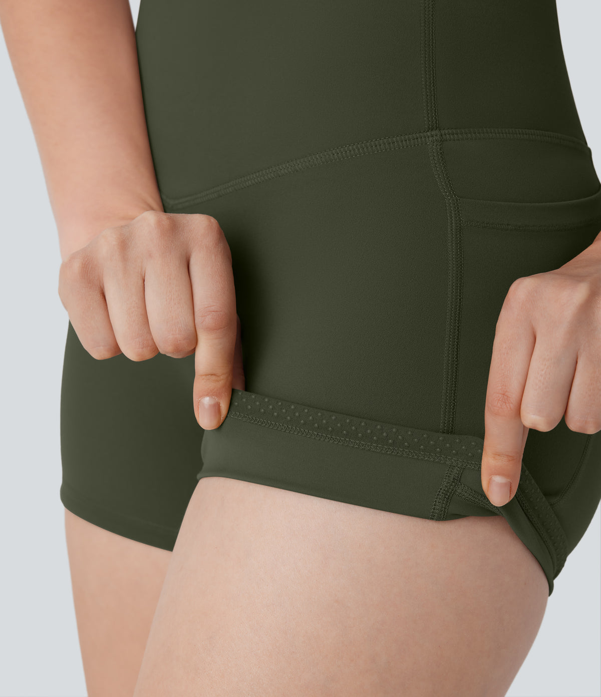 Halara UltraSculpt™ High Waisted Tummy Control Pocket Shaping Training Biker Shorts 3'' - Deep Woodland Green