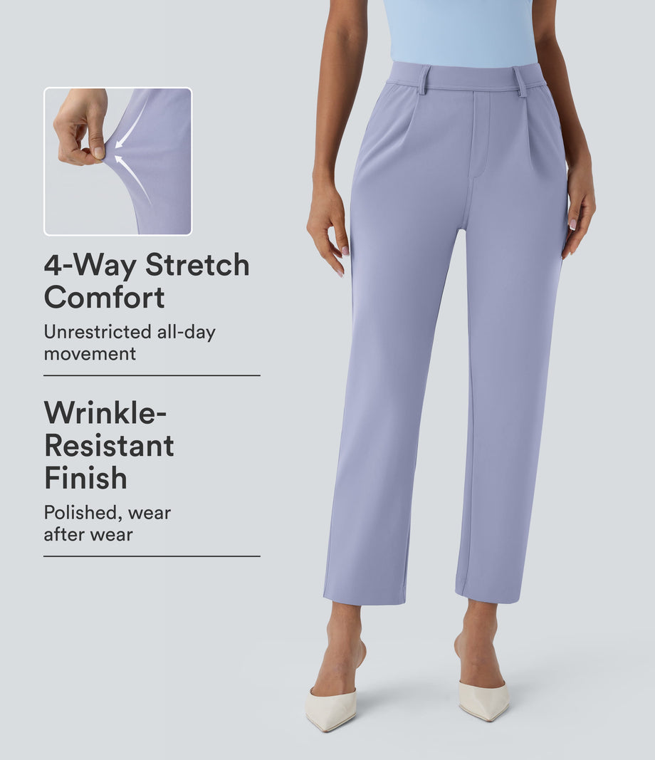 Halara Flex™ DayStretch High Waisted Pocket Ankle Length Tapered Work Pants - Icelandic Blue