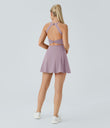 Backless Twisted Active Dress - Pink Purple