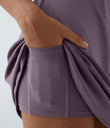 SoftlyZero™ Plush Double Straps 2-Piece Pocket Slip Dance Active Dress A-D Cups - Tulip Purple