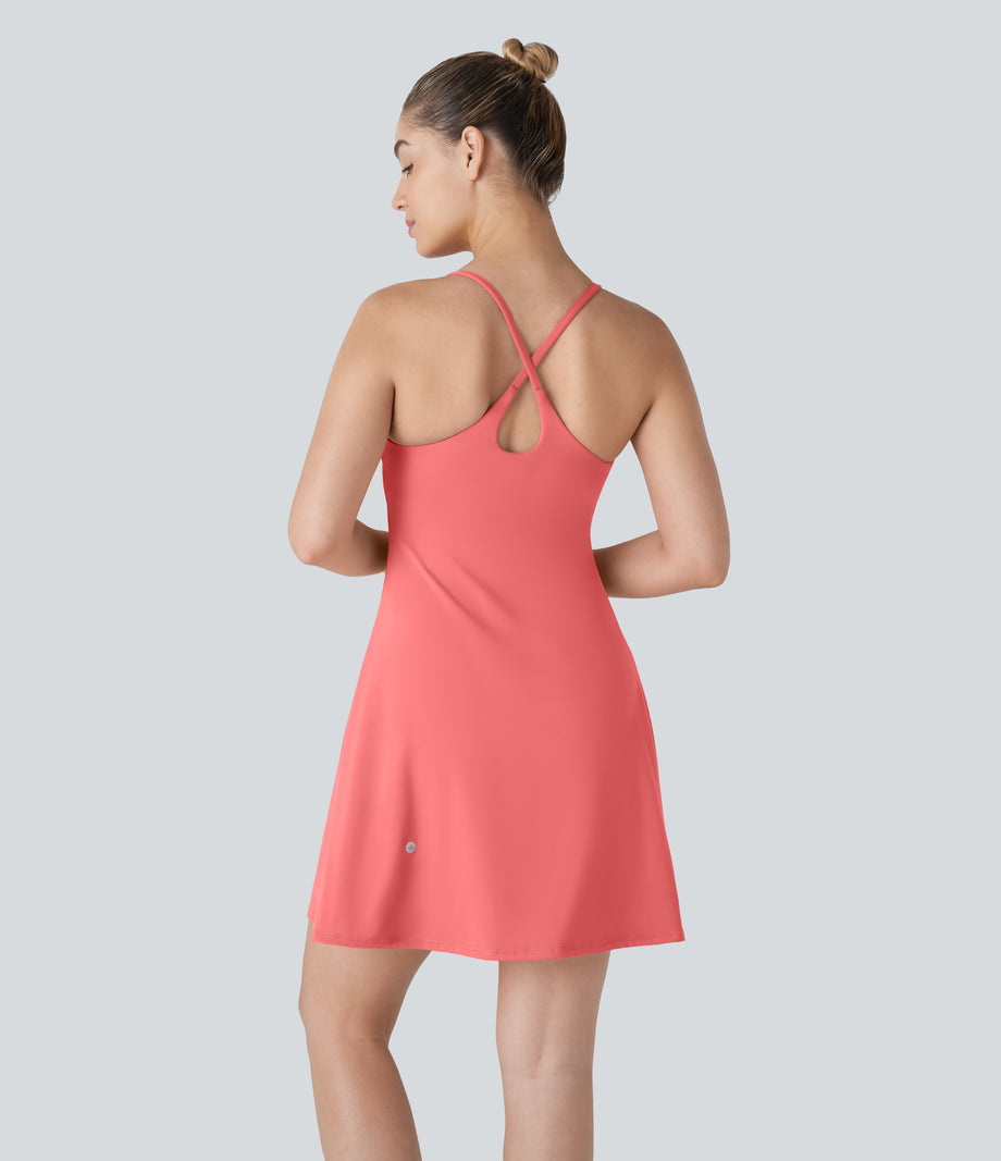 SoftlyZero™ Plush Backless Active Dress-Longer Length-Easy Peezy Edition - Shell Pink
