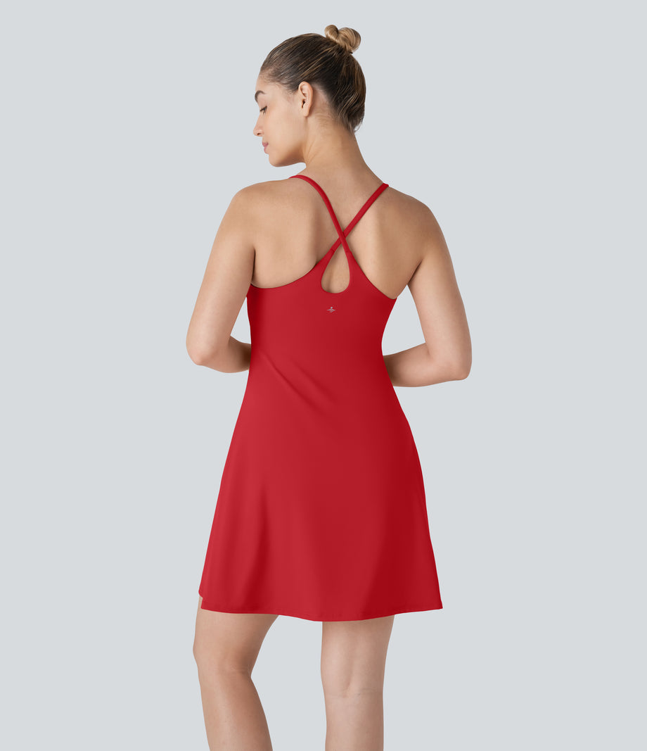 SoftlyZero™ Plush Backless Active Dress-Longer Length-Easy Peezy Edition - Mars Red