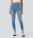 Halara Flex™ High Waisted Pockets Denim Casual Leggings - Tide Blue Denim