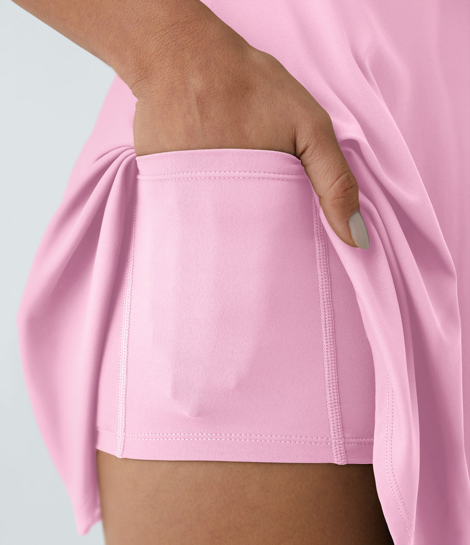 SoftlyZero™ Airy Backless Twisted Flare Low Support Dance Active Dress-Longer Length-Easy Peezy Edition A-D Cups - Nosegay
