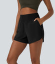 Breezeful™ High Waisted Pocket Quick Dry Casual Shorts 4" - Black
