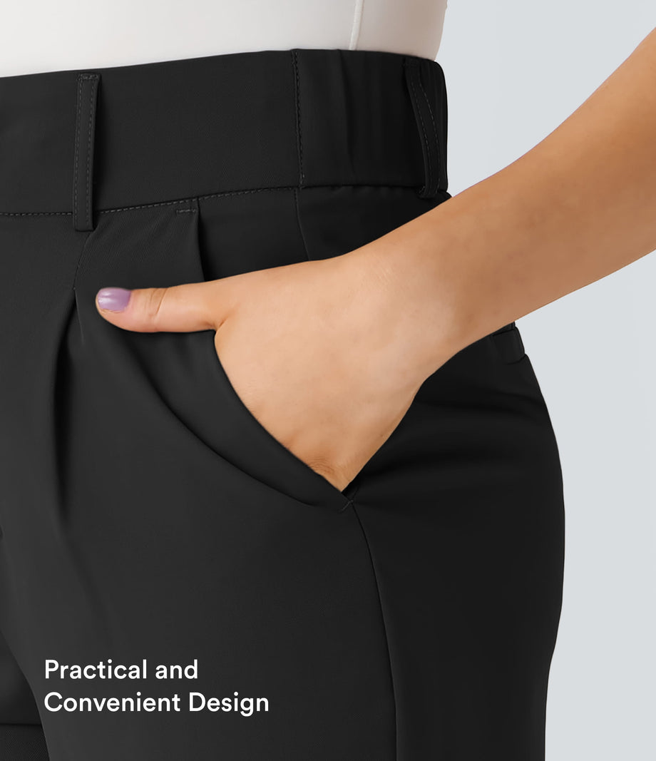 Halara Flex™ High Waisted Pocket Solid Work Tapered Pants - Black