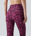 Halara UltraSculpt™ Leopard Print High Waisted Tummy Control Yoga Leggings with Pockets - Black and Fuchsia Leopard Print