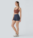 Halara UltraSculpt™ High Waisted Tummy Control Pocket Shaping Training Biker Shorts 3'' - Mood Indigo