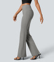 Halara Flex™ High Waisted Back Side Pocket Slight Flare Work Pants - Putty Gray