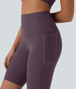 Halara UltraSculpt™ High Waisted Tummy Control Pocket Shaping Training Biker Shorts 9'' - Night's Purple