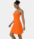 SoftlyZero™ Airy Cut Out 2-in-1 Pocket Cool Touch Longer Active Dress-UPF50+ - Exotic Orange