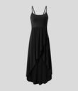 Breezeful™ High Low 2-Piece Pocket Flowy Midi Quick Dry Casual Dress - Black