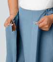 Halara Flex™ High Waisted Tie Side Wide Leg Work Pants - Whale Blue