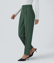 Halara Flex™ High Waisted Pocket Solid Work Tapered Pants - Dark Green