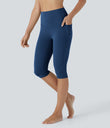 Halara UltraSculpt™ High Waisted Tummy Control Pedal Pusher Yoga Leggings with Pockets - Navy Peony