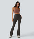 Halara UltraSculpt™ High Waisted Tummy Control Pocket Shaping Yoga Bootcut Leggings - Hazelnut Black