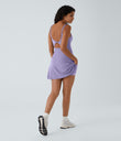 SoftlyZero™ Plush Double Straps 2-Piece Pocket Slip Dance Active Dress A-D Cups - Lavender