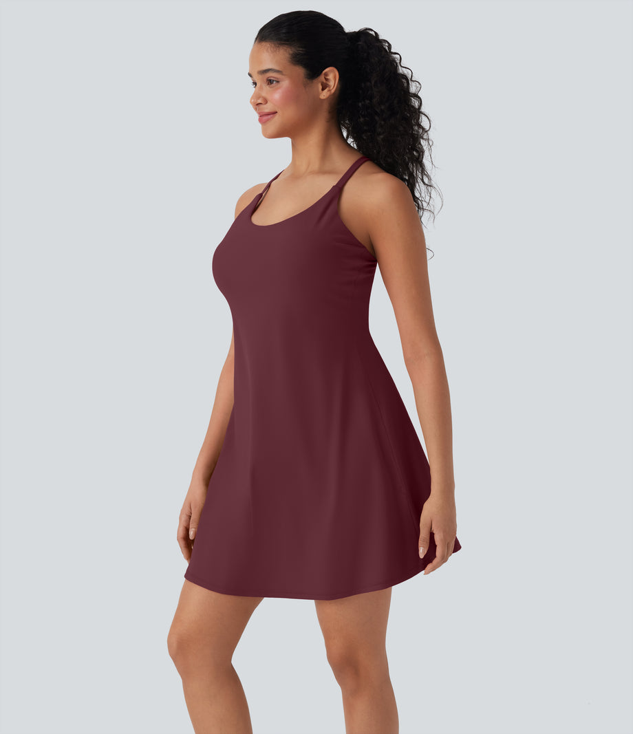 SoftlyZero™ Plush Active Dress-Longer Length-Easy Peezy Edition DD-F Cups - Zinfandel