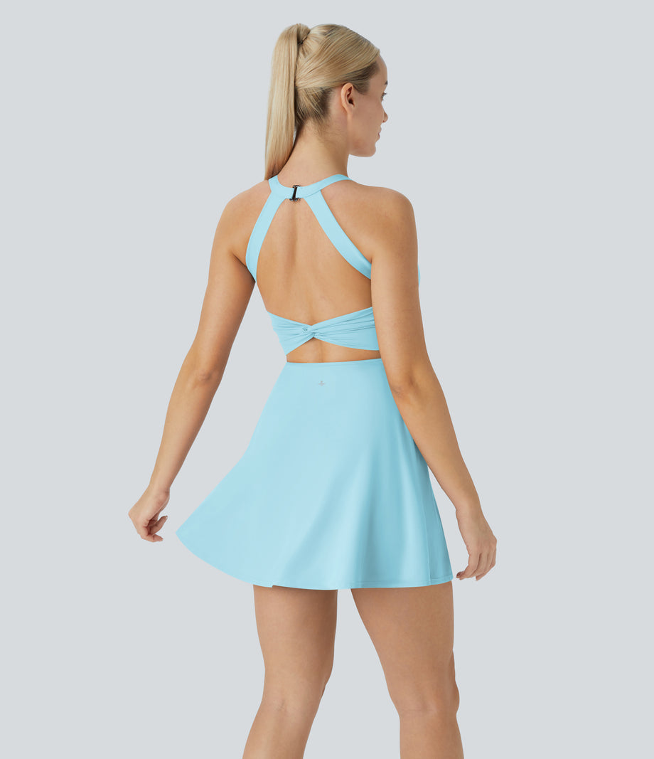 SoftlyZero™ Airy Backless Twisted Cool Touch Dance Active Dress-Easy Peezy Edition - Spun Sugar