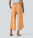 Breezeful™ High Waisted Crossover Quick Dry Resort Pants with Pockets - Peach Orange