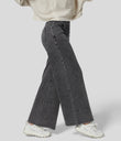 Halara Flex™ High Waisted Pockets Wide Leg Loose Work Jeans - Hemp Rope Black Denim