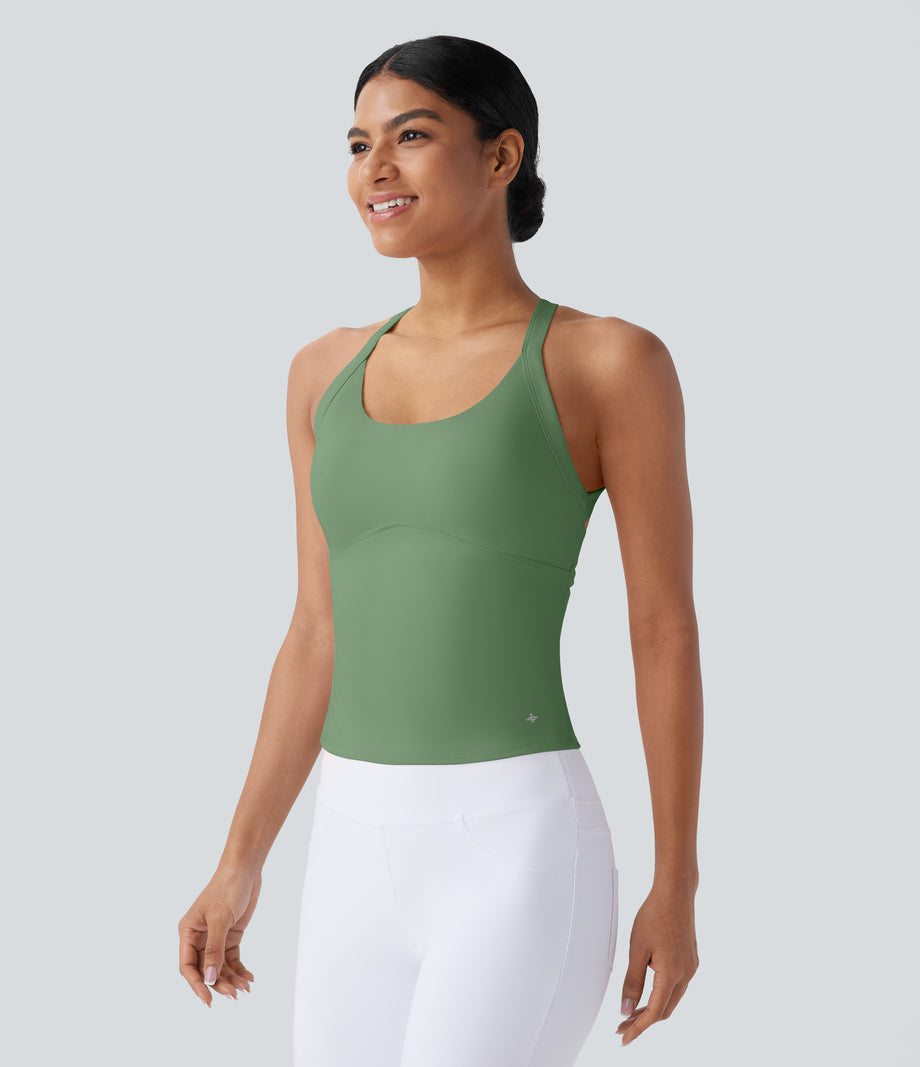 SoftlyZero™ Plush Cut Out Yoga Tank Top A-D Cups - Kashmir