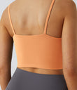 Basic Padded Workout Cropped Low Support Tank Top A-D Cups - Sunflower