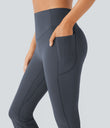 Halara UltraSculpt™ High Waisted Scrunch Butt Lifting Tummy Control Pocket Shaping Yoga Bootcut Leggings - Silent Blue
