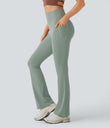 Halara UltraSculpt™ High Waisted Tummy Control Pocket Shaping Yoga Bootcut Leggings - Iceberg Green
