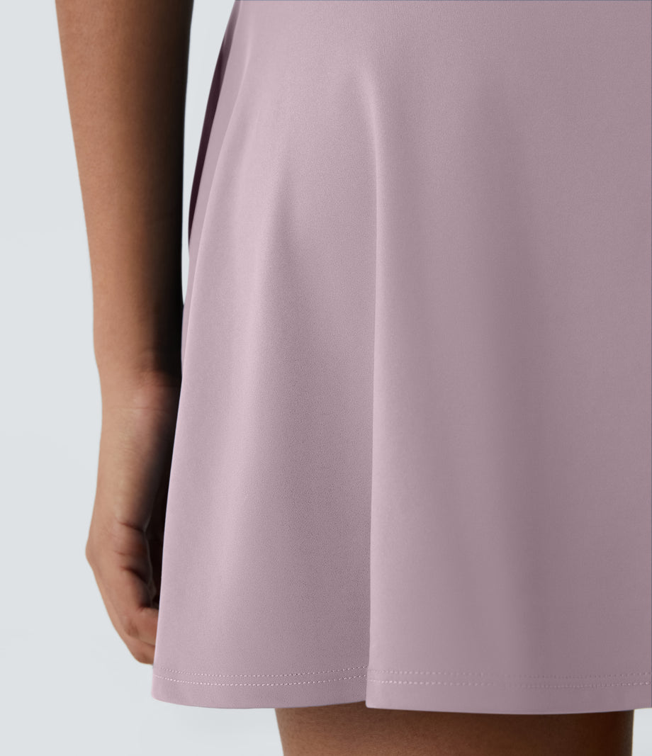 Flare Mini Dance Active Dress-Longer Length - Pink Purple