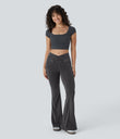 Halara Flex™ High Waisted Crossover Pocket Cool Touch Washed Casual Jeans - Coal Black Denim