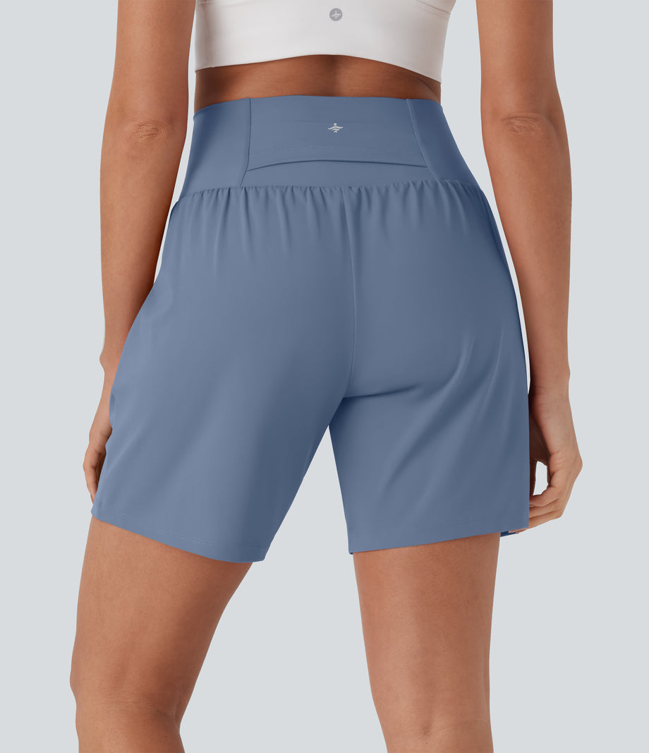 SoftlyZero™ Airy Super High Waisted 2-in-1 Cool Touch Yoga Shorts 7" with Pockets - Infinity