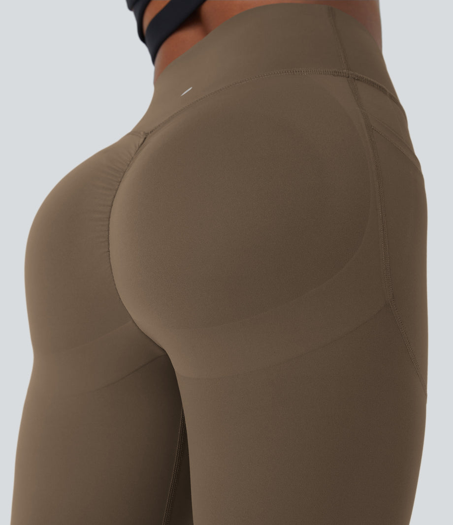 Halara UltraSculpt™ High Waisted Scrunch Butt Lifting Tummy Control Pocket Shaping Training Leggings - Thick Earthy Brown