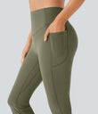 Halara UltraSculpt™ High Waisted Scrunch Butt Lifting Tummy Control Pocket Shaping Yoga Bootcut Leggings - Grass Grey Green