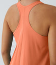 Breezeful™ Backless Racerback Side Pocket High Low Flowy Midi Quick Dry Casual Dress - Flamingo